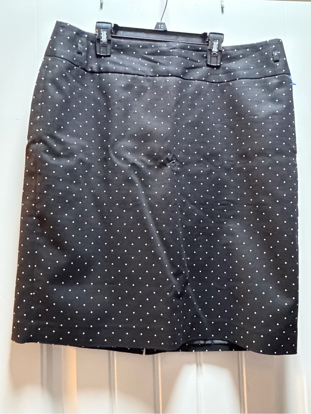 Liz Claiborne Black Pencil Skirt with White Polka Dots